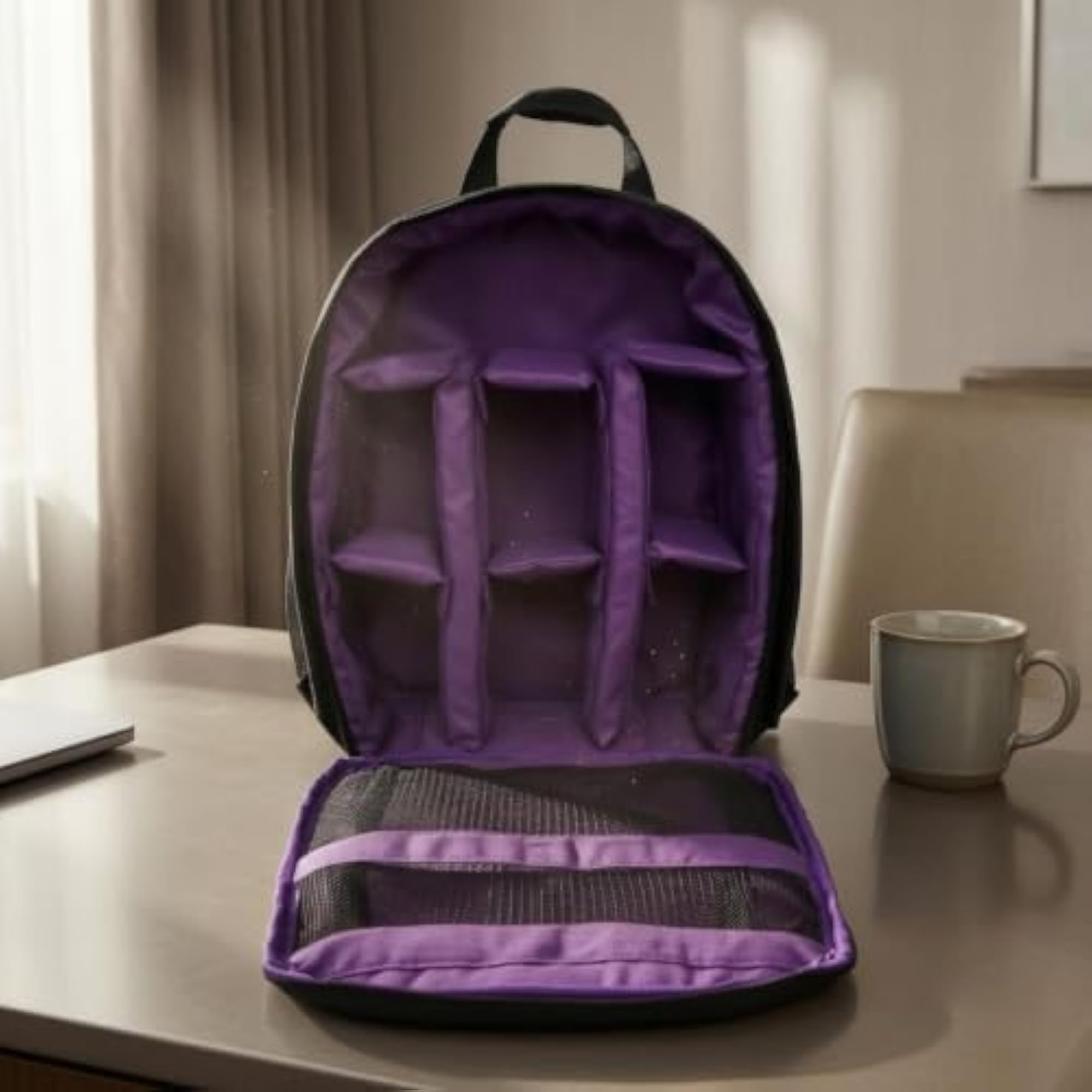 Camera Backpack with Mesh Pocket, Padded Storage for Photographers